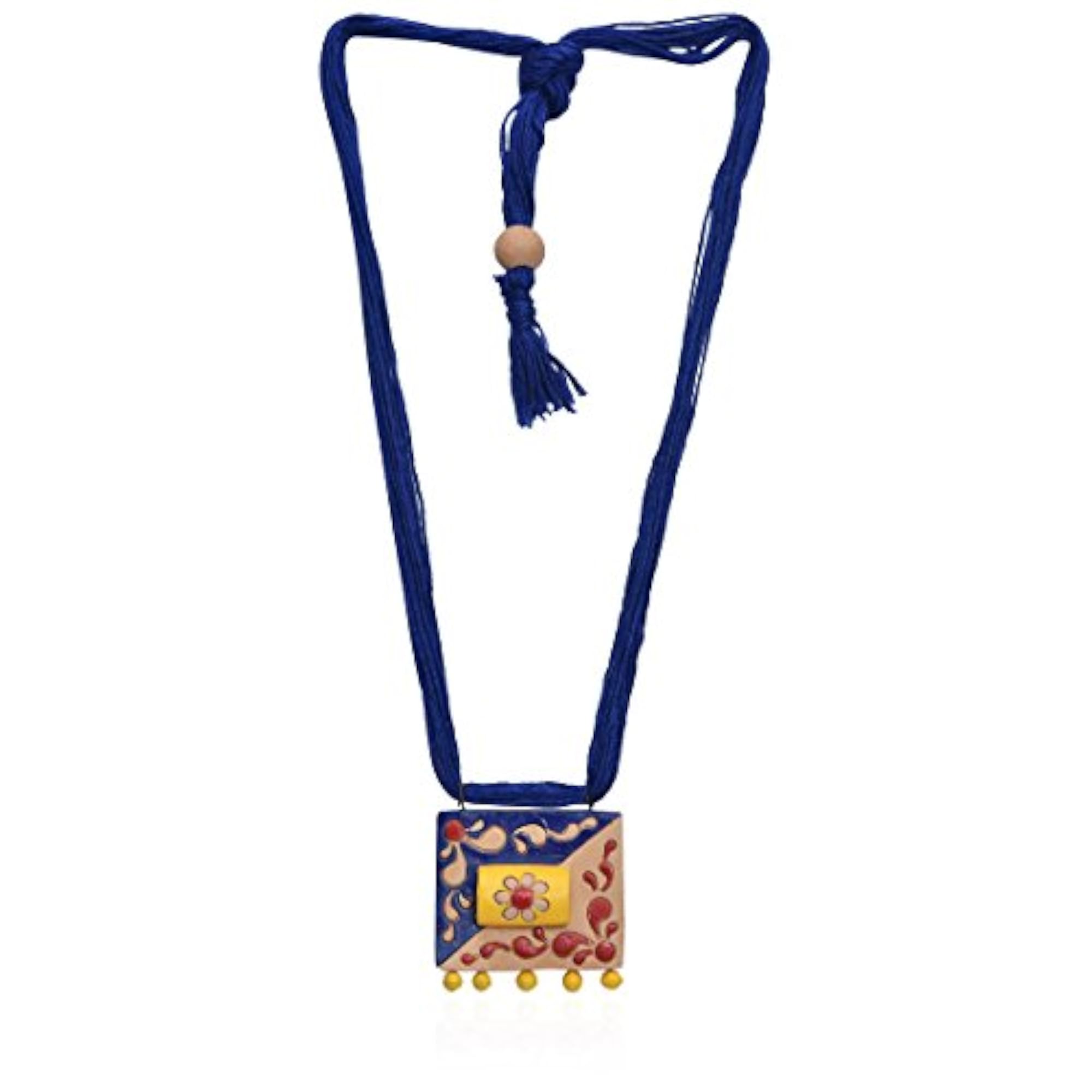 Women's Blue Terracotta Strand Necklace Set